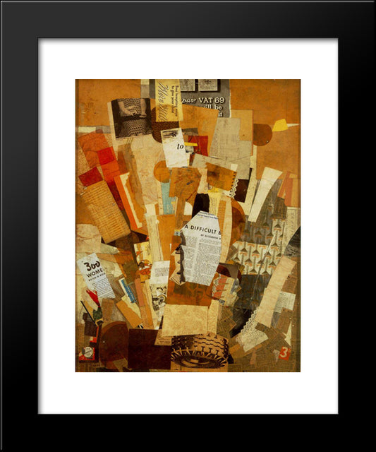 (Difficult) 20x24 Black Modern Wood Framed Art Print Poster by Schwitters, Kurt