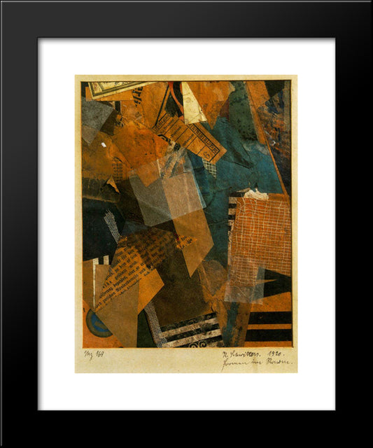 Forms In Space 20x24 Black Modern Wood Framed Art Print Poster by Schwitters, Kurt