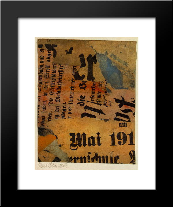 Mai 191 20x24 Black Modern Wood Framed Art Print Poster by Schwitters, Kurt