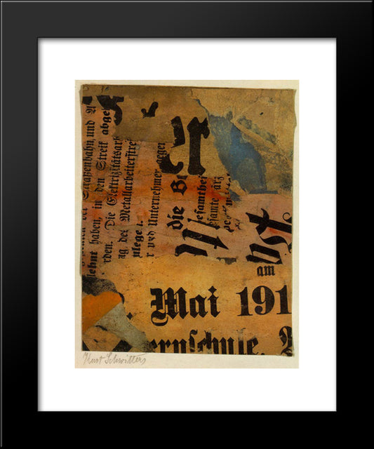 Mai 191 20x24 Black Modern Wood Framed Art Print Poster by Schwitters, Kurt