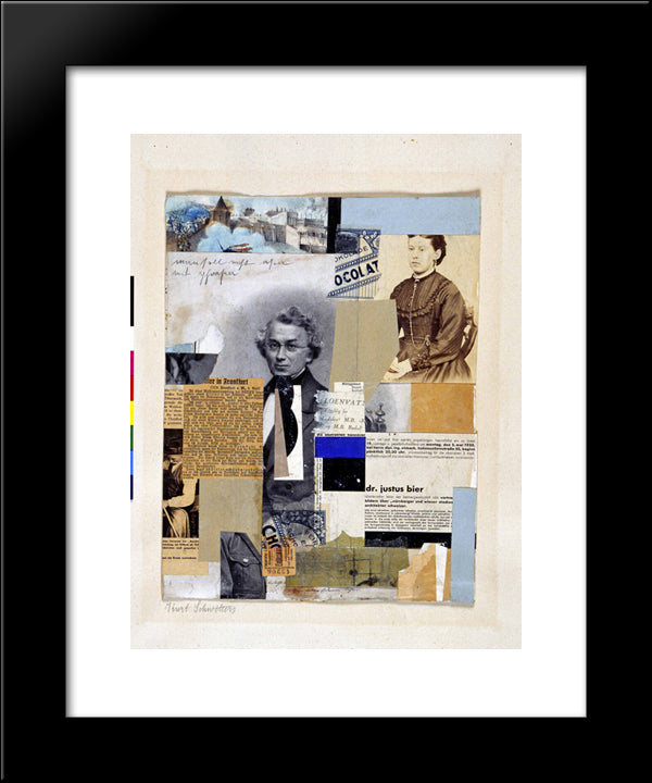 Man Soll Nicht Asen Mit Phrasen 20x24 Black Modern Wood Framed Art Print Poster by Schwitters, Kurt
