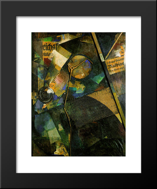 Merz Picture 25A The Star Picture 20x24 Black Modern Wood Framed Art Print Poster by Schwitters, Kurt