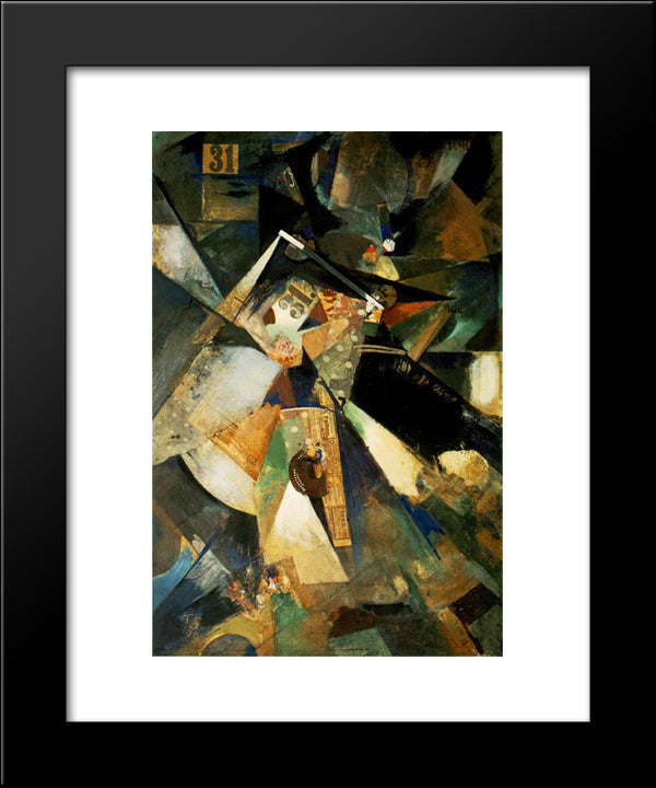 Merzpicture Thirty-One 20x24 Black Modern Wood Framed Art Print Poster by Schwitters, Kurt