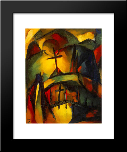Mountain Graveyard 20x24 Black Modern Wood Framed Art Print Poster by Schwitters, Kurt