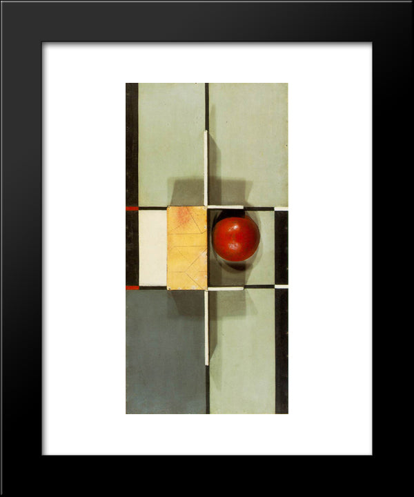 Relief With Cross And Square 20x24 Black Modern Wood Framed Art Print Poster by Schwitters, Kurt