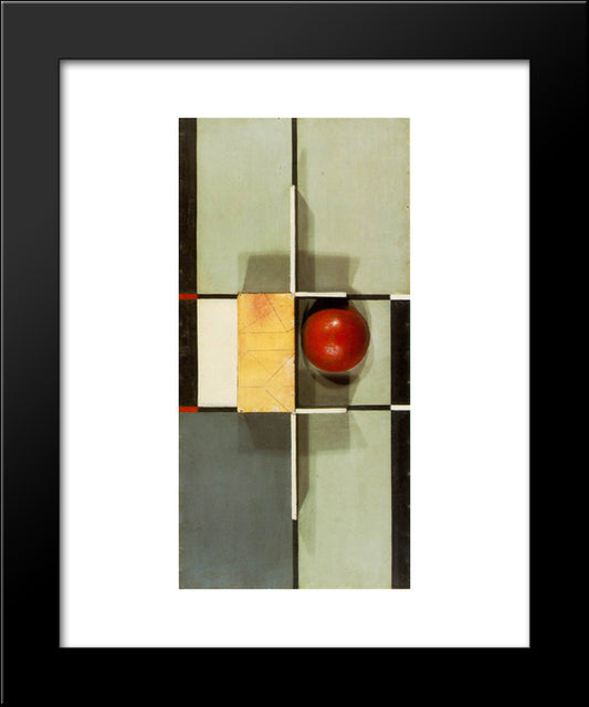 Relief With Cross And Square 20x24 Black Modern Wood Framed Art Print Poster by Schwitters, Kurt