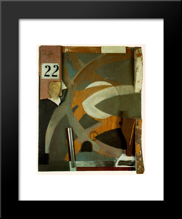 The Spring Door 20x24 Black Modern Wood Framed Art Print Poster by Schwitters, Kurt