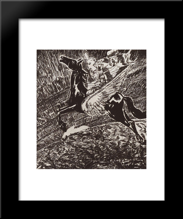 1St Of May 20x24 Black Modern Wood Framed Art Print Poster by Petrov Vodkin, Kuzma