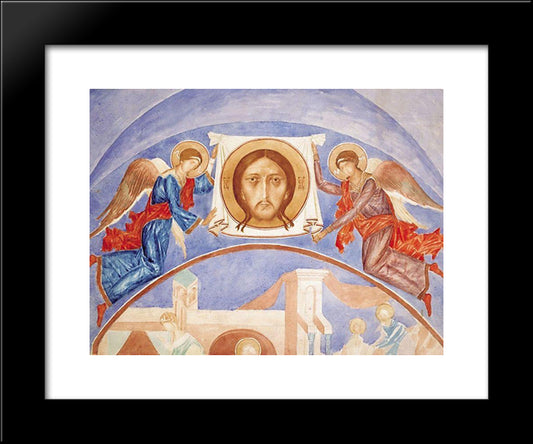 Angels With A Way Savior 20x24 Black Modern Wood Framed Art Print Poster by Petrov Vodkin, Kuzma