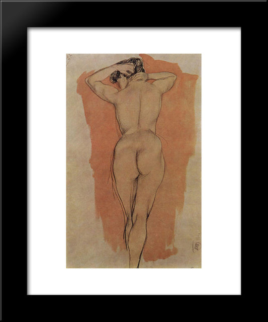 Artist'S Model From The Back 20x24 Black Modern Wood Framed Art Print Poster by Petrov Vodkin, Kuzma