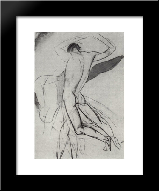 Boy Jumping Into Water 20x24 Black Modern Wood Framed Art Print Poster by Petrov Vodkin, Kuzma