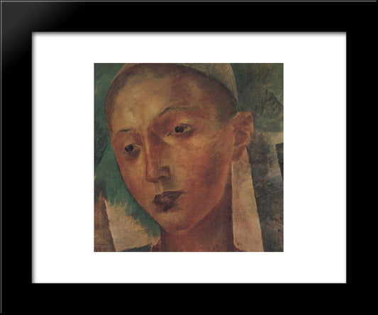 Boy-Uzbek 20x24 Black Modern Wood Framed Art Print Poster by Petrov Vodkin, Kuzma