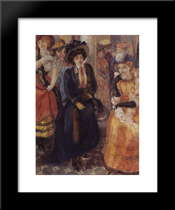 Cafe 20x24 Black Modern Wood Framed Art Print Poster by Petrov Vodkin, Kuzma