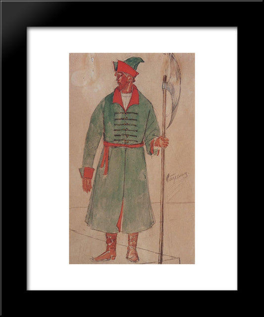 Costume Design For Archer To The Tragedy Of Pushkin'S Boris Godunov  20x24 Black Modern Wood Framed Art Print Poster by Petrov Vodkin, Kuzma