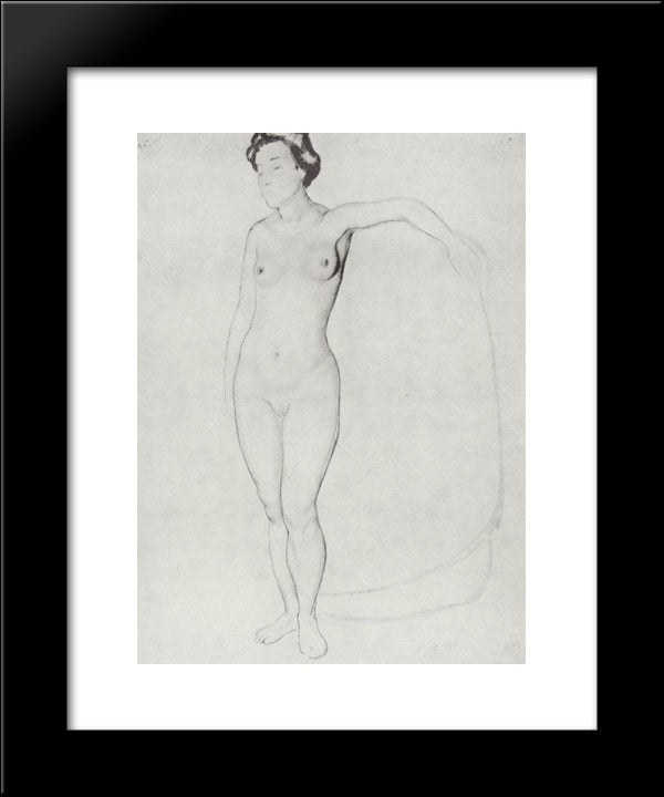 Drawing For The Painting'S Dream 20x24 Black Modern Wood Framed Art Print Poster by Petrov Vodkin, Kuzma