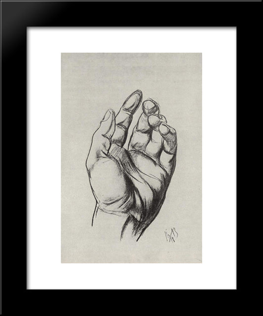 Drawing Hands 20x24 Black Modern Wood Framed Art Print Poster by Petrov Vodkin, Kuzma