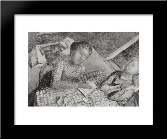 Etude Spherical Perspective 20x24 Black Modern Wood Framed Art Print Poster by Petrov Vodkin, Kuzma