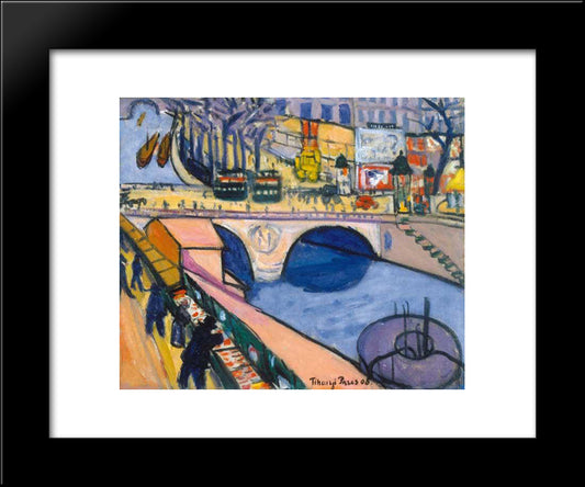 Pont St. Michel 20x24 Black Modern Wood Framed Art Print Poster by Tihanyi, Lajos