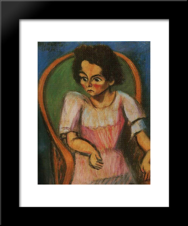 Portrait Of A Child 20x24 Black Modern Wood Framed Art Print Poster by Tihanyi, Lajos
