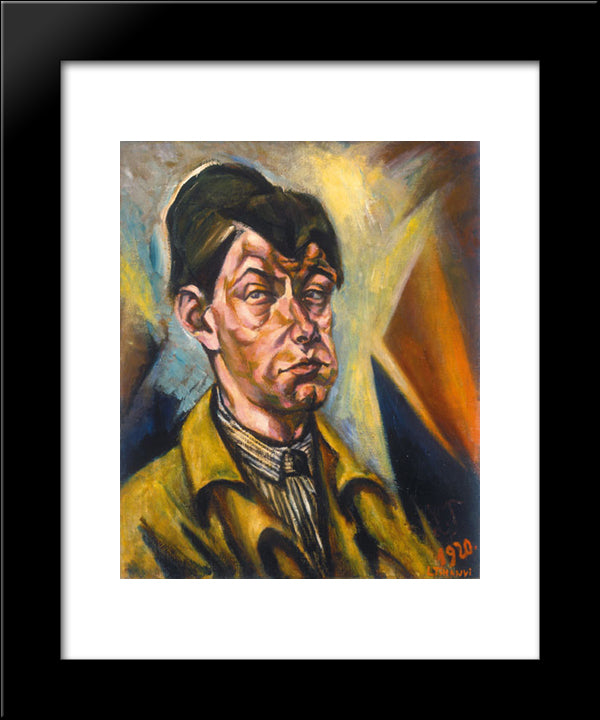 Self-Portrait 20x24 Black Modern Wood Framed Art Print Poster by Tihanyi, Lajos