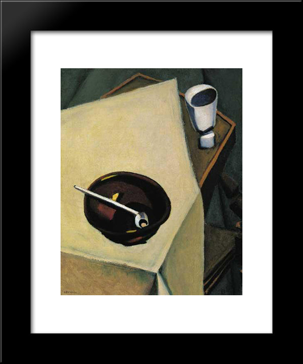 Still-Life With Pipe 20x24 Black Modern Wood Framed Art Print Poster by Tihanyi, Lajos