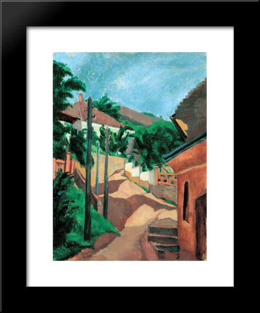 Street In Trencsen 20x24 Black Modern Wood Framed Art Print Poster by Tihanyi, Lajos