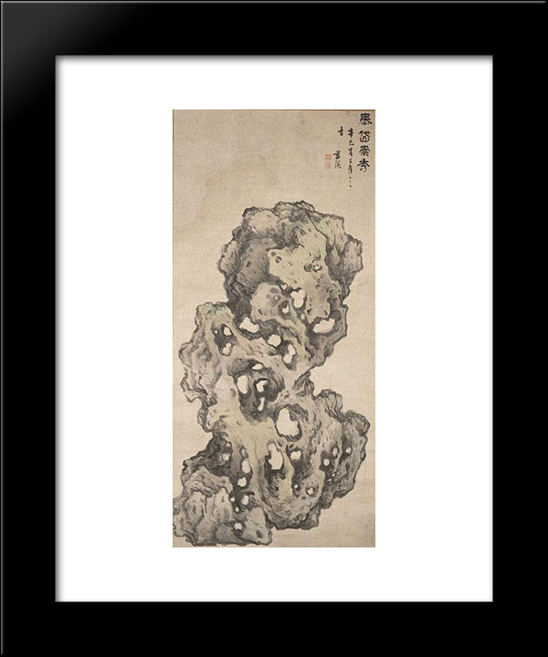 Garden Rock 20x24 Black Modern Wood Framed Art Print Poster by Ying, Lan