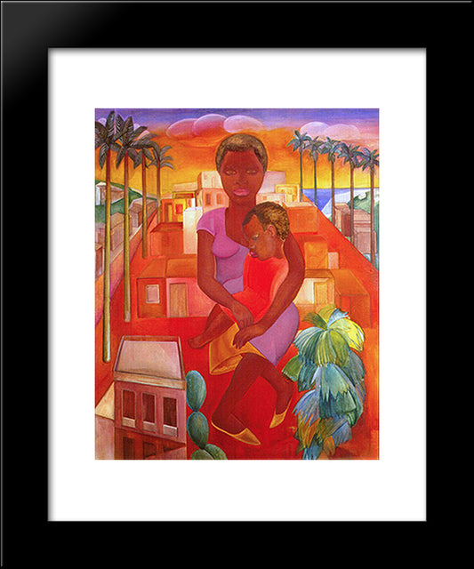 Morro Vermelho 20x24 Black Modern Wood Framed Art Print Poster by Segall, Lasar