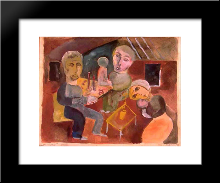 Unknown Title 20x24 Black Modern Wood Framed Art Print Poster by Segall, Lasar