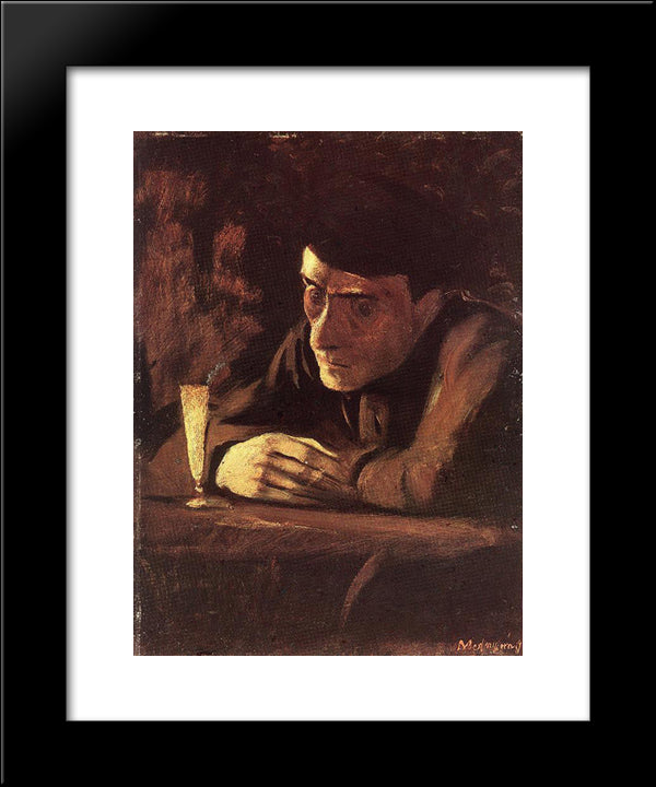 Absinth Drinker 20x24 Black Modern Wood Framed Art Print Poster by Mednyanszky, Laszlo