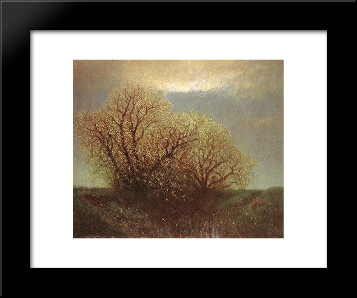 Blossoming Trees 20x24 Black Modern Wood Framed Art Print Poster by Mednyanszky, Laszlo