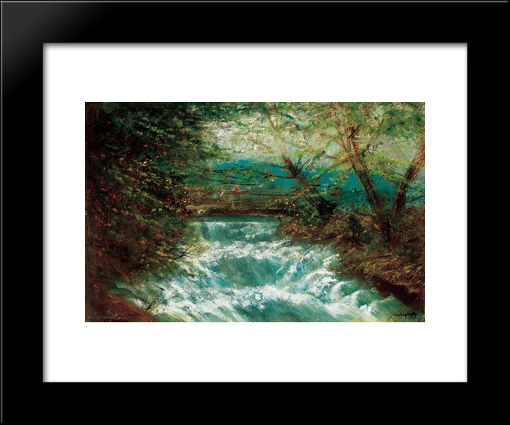 Burring Brook 20x24 Black Modern Wood Framed Art Print Poster by Mednyanszky, Laszlo