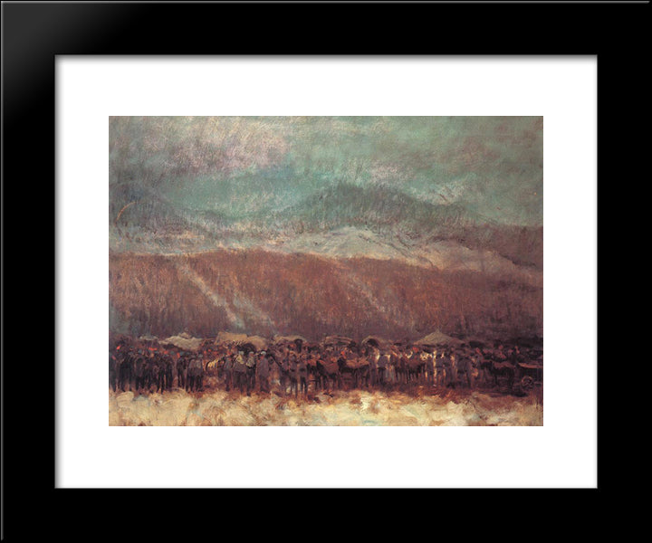 Camp 20x24 Black Modern Wood Framed Art Print Poster by Mednyanszky, Laszlo