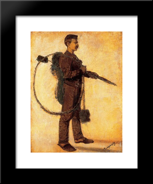 Chimney-Sweeper (Carrier Of Luck) 20x24 Black Modern Wood Framed Art Print Poster by Mednyanszky, Laszlo