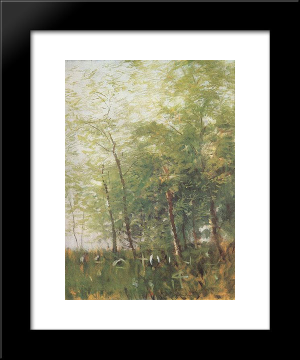 Edge Of A Forest With Crosses 20x24 Black Modern Wood Framed Art Print Poster by Mednyanszky, Laszlo