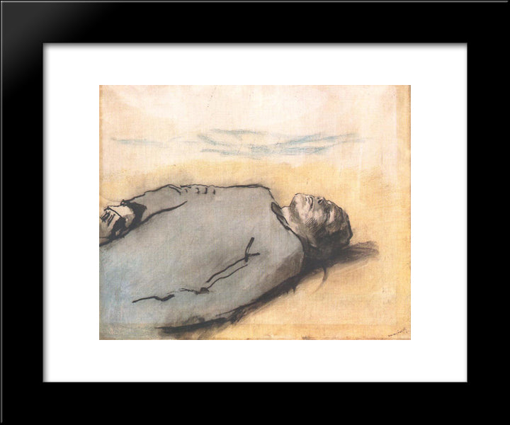 Fallen Russian Soldier 20x24 Black Modern Wood Framed Art Print Poster by Mednyanszky, Laszlo
