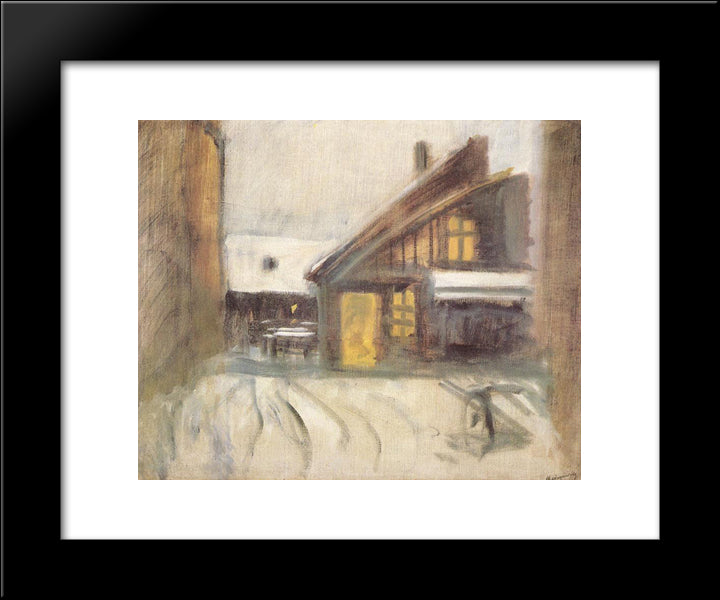 House At Dusk 20x24 Black Modern Wood Framed Art Print Poster by Mednyanszky, Laszlo