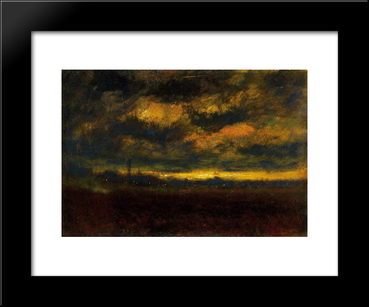 In The Outskirt Of The City 20x24 Black Modern Wood Framed Art Print Poster by Mednyanszky, Laszlo