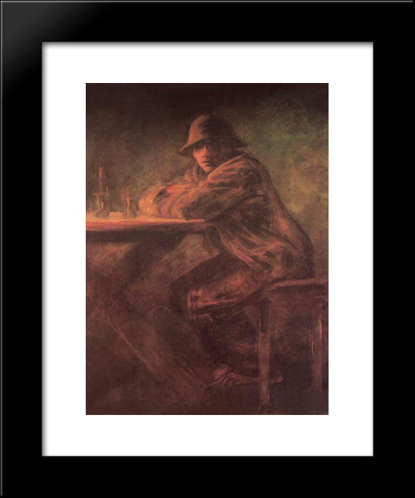 In The Tavern 20x24 Black Modern Wood Framed Art Print Poster by Mednyanszky, Laszlo