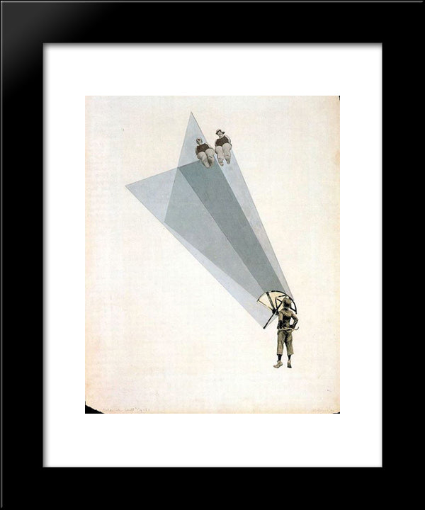 City Lights 20x24 Black Modern Wood Framed Art Print Poster by Moholy Nagy, Laszlo