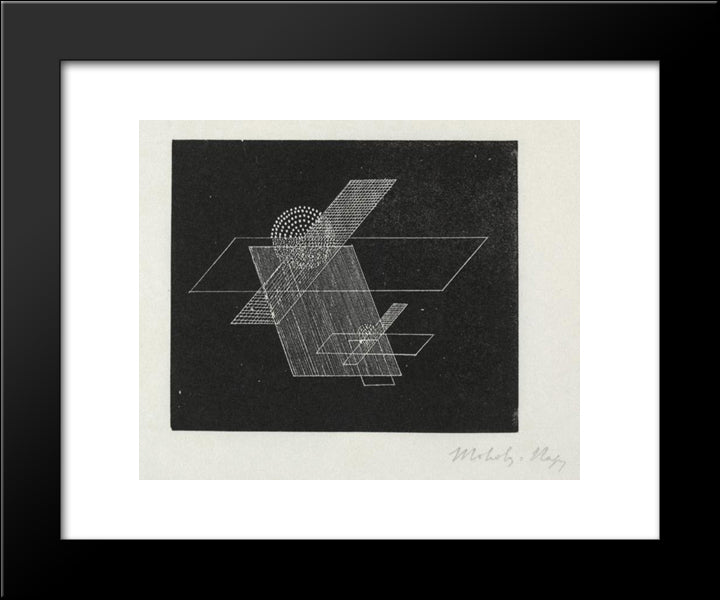 Composition 20x24 Black Modern Wood Framed Art Print Poster by Moholy Nagy, Laszlo