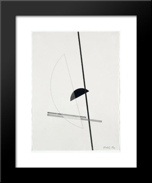 Construction 20x24 Black Modern Wood Framed Art Print Poster by Moholy Nagy, Laszlo