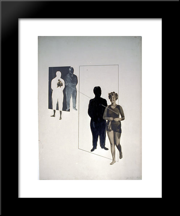 Jealousy 20x24 Black Modern Wood Framed Art Print Poster by Moholy Nagy, Laszlo