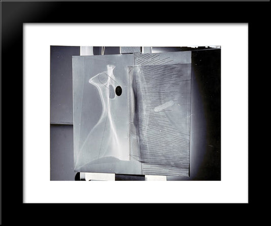 Light Painting On Hinged Celluloid (Position 1) 20x24 Black Modern Wood Framed Art Print Poster by Moholy Nagy, Laszlo