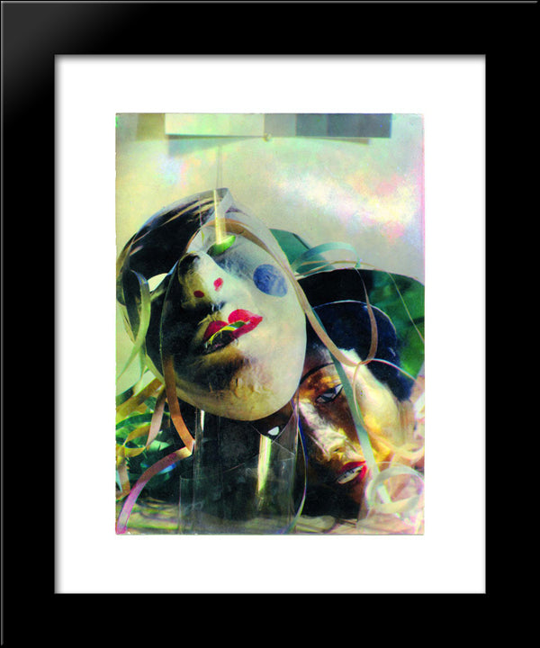 Paul Hartland Carnival. Composition With Two Masks . 20x24 Black Modern Wood Framed Art Print Poster by Moholy Nagy, Laszlo