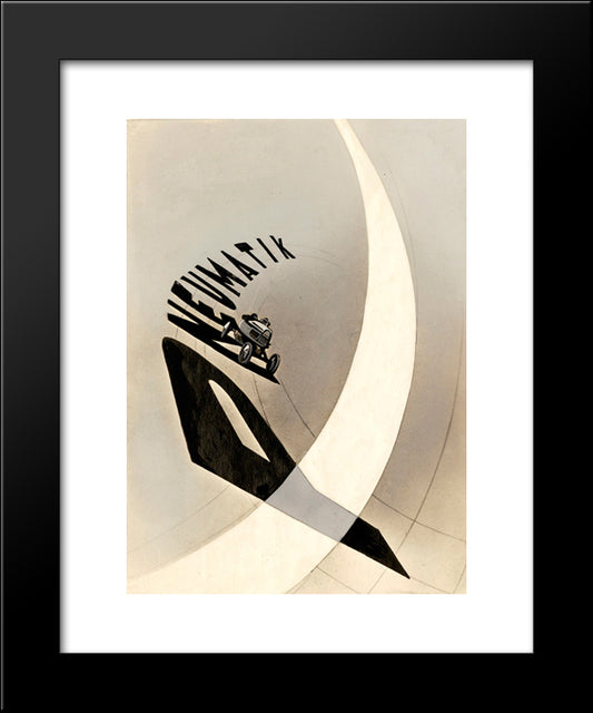 Pneumatik 20x24 Black Modern Wood Framed Art Print Poster by Moholy Nagy, Laszlo