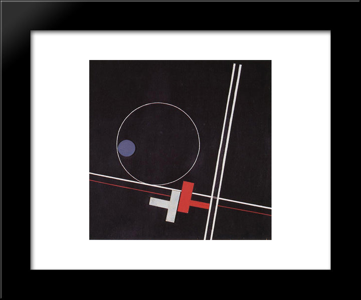 Untitled Construction 20x24 Black Modern Wood Framed Art Print Poster by Moholy Nagy, Laszlo