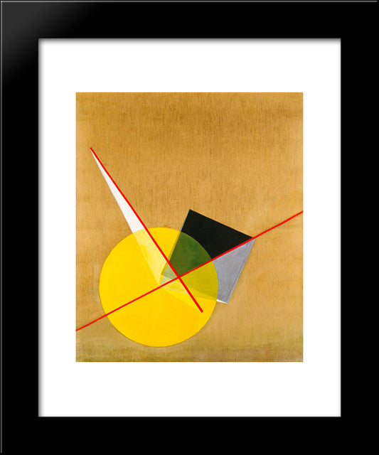 Yellow Circle 20x24 Black Modern Wood Framed Art Print Poster by Moholy Nagy, Laszlo