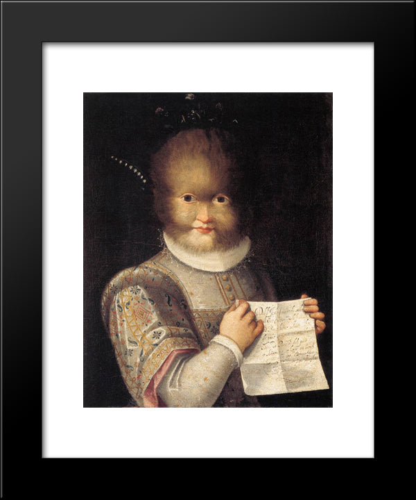 Portrait Of Antonietta Gonzalez 20x24 Black Modern Wood Framed Art Print Poster by Fontana, Lavinia