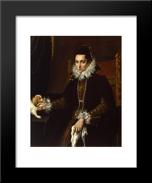 Portrait Of Ginevra Aldrovandi Hercolani 20x24 Black Modern Wood Framed Art Print Poster by Fontana, Lavinia